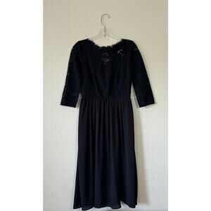 Claudie Pierlot Size 36 Black Lace Dress Open Back Retro Whimsy Goth Parisian